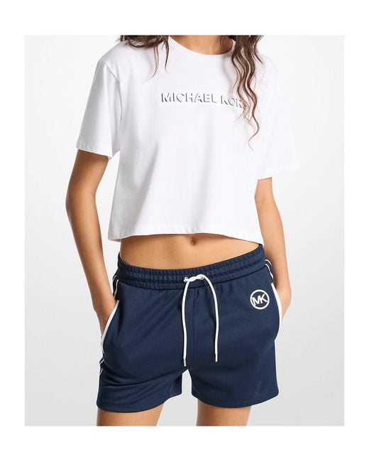 MICHAEL Michael Kors White Logo-Detail Cropped T-Shirt