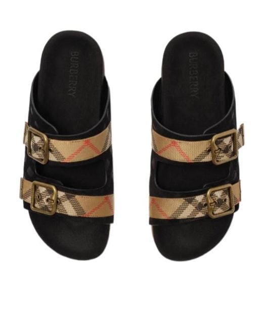 Burberry Black Check Urchin Sandals