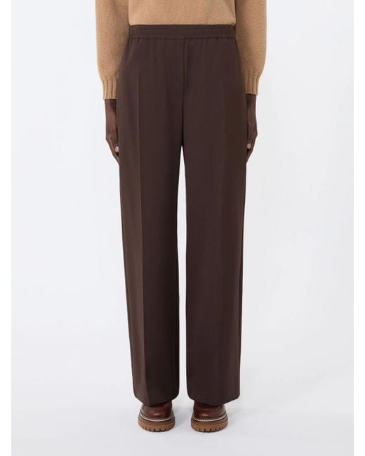 Weekend by Maxmara Brown Petra Elasticated Waistband Trousers