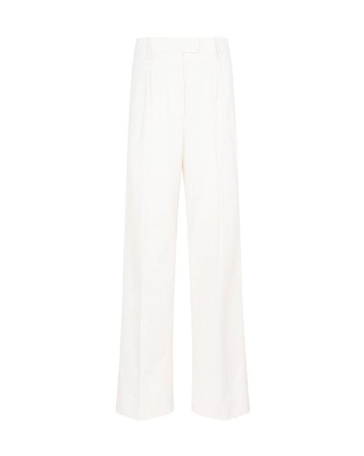 Prada White Logo Casual Trousers
