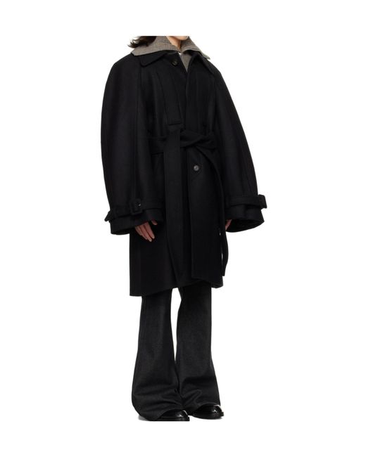 Egonlab Black Raglan Sleeve Coat for men