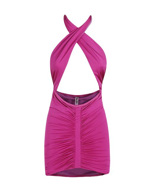 Reina Olga Pink Draped Mini Dress
