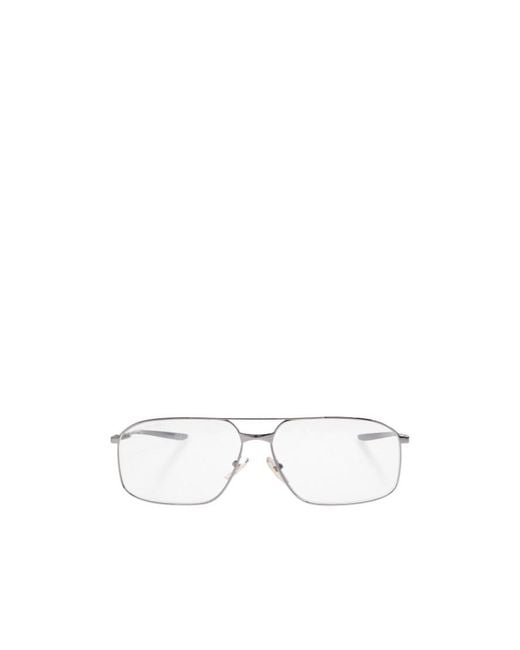 Balenciaga White Rectangle-Frame Sunglasses for men