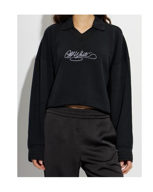 Off-White c/o Virgil Abloh Blue Long-Sleeve Polo Shirt