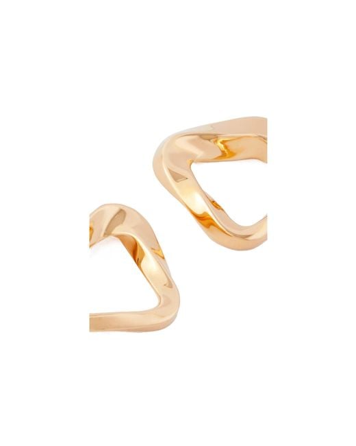 Bottega Veneta Metallic Small Twist Triangle Hoop Earrings