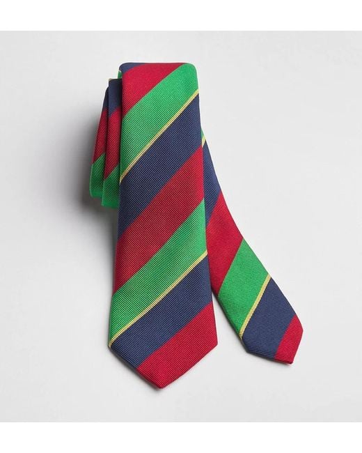 Dior White Striped Tie for men