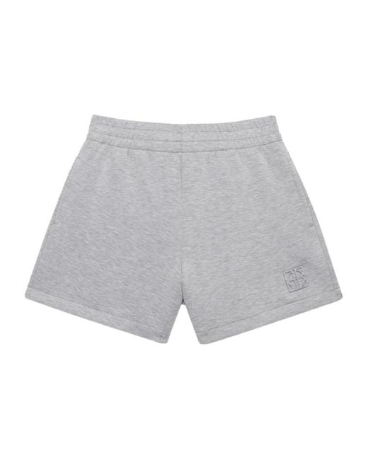 Anine Bing Gray Logo Shorts
