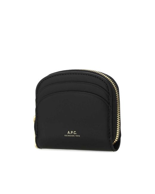 A.P.C. Black Demi-Lune Mini Compact Wallet