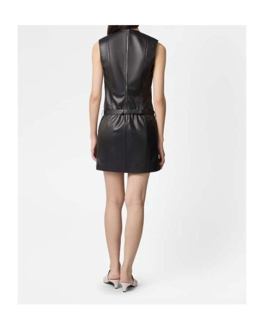Tod's Black Belted Leather Mini Dress