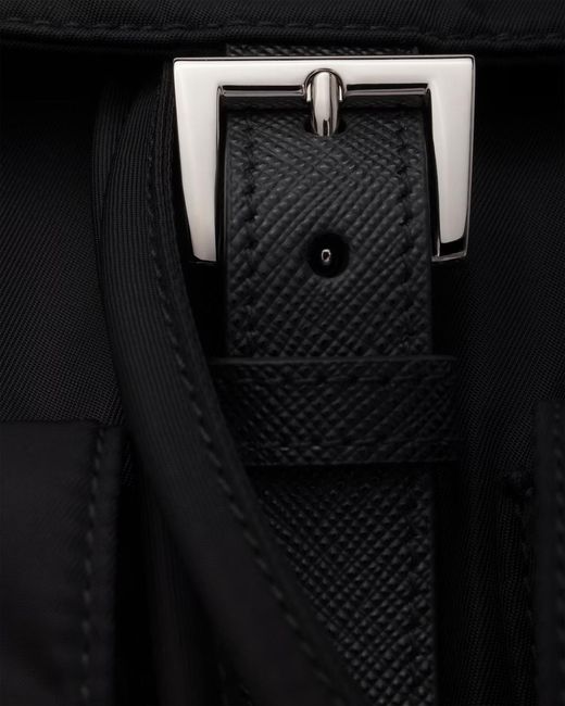 Prada Black Re-Nylon Triangle-Logo Backpack