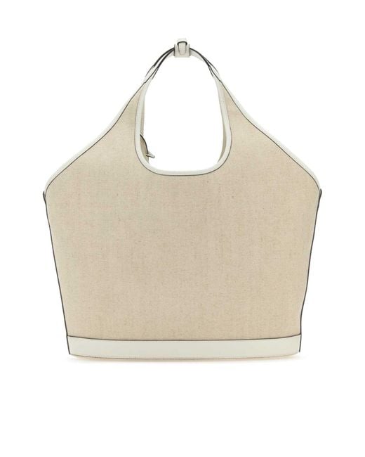 Prada Natural Logo-Detailed Large Top Handle Bag