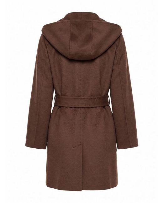 Max Mara Brown Rialto Hooded Belted Coat