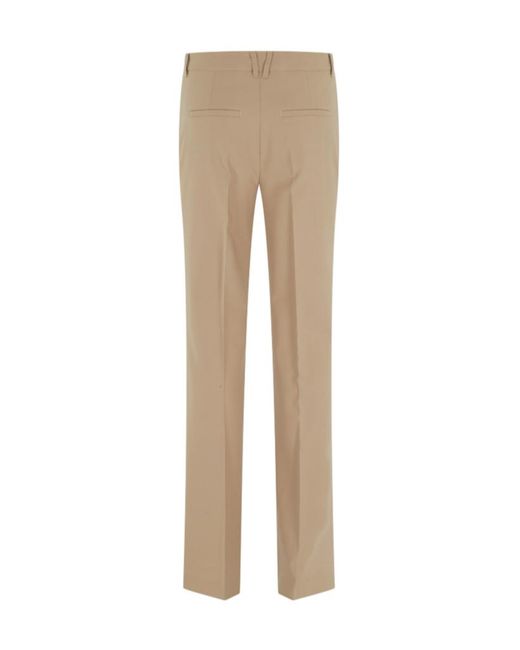 Semicouture Natural Casual Pants With Belt Loops