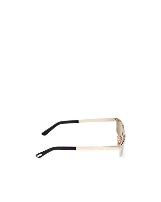 Tom Ford Natural Eyewear Everett Rectangular Frame Sunglasses