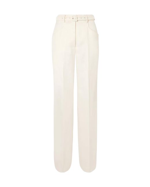 Gabriela Hearst White Norman Linen Wide-Leg Pants