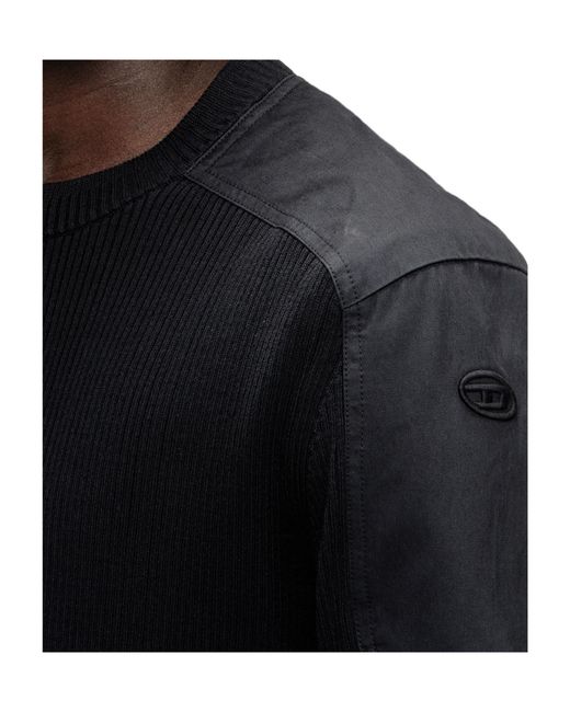 DIESEL Blue K-Martin Ribbed Long-Sleeves Top for men