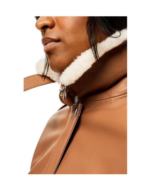 Loewe Brown Zip-Up Leather Jacket
