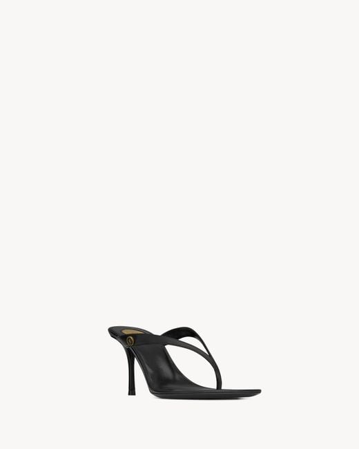 Saint Laurent White Sue Thong Mules