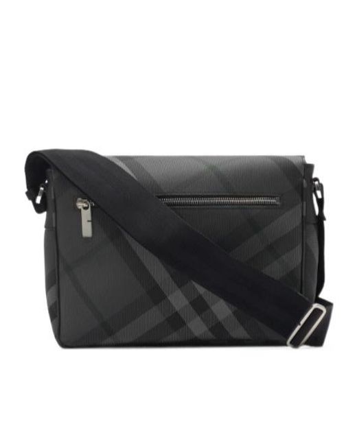 Burberry Black Grid Messenger Bag for men