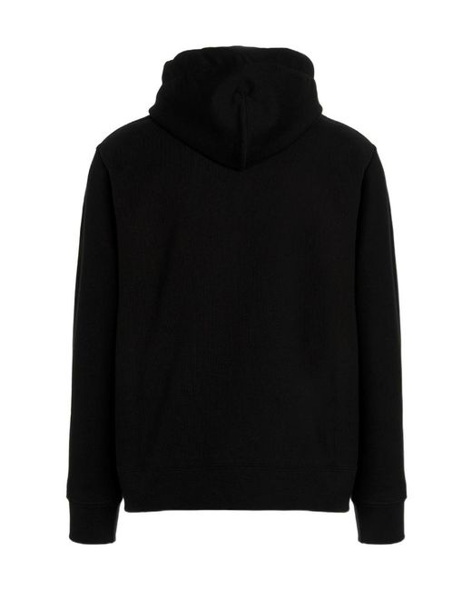 Gcds Black Weirdo Drawstring Hoodie for men