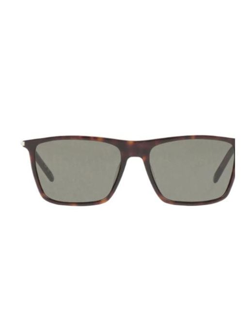 Saint Laurent Gray Tortoiseshellprint Square Sunglasses for men