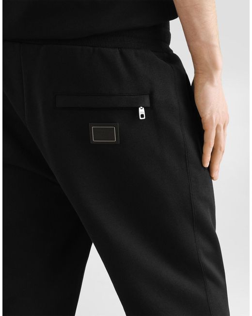 Dolce & Gabbana Black Jersey Jogging Trousers for men