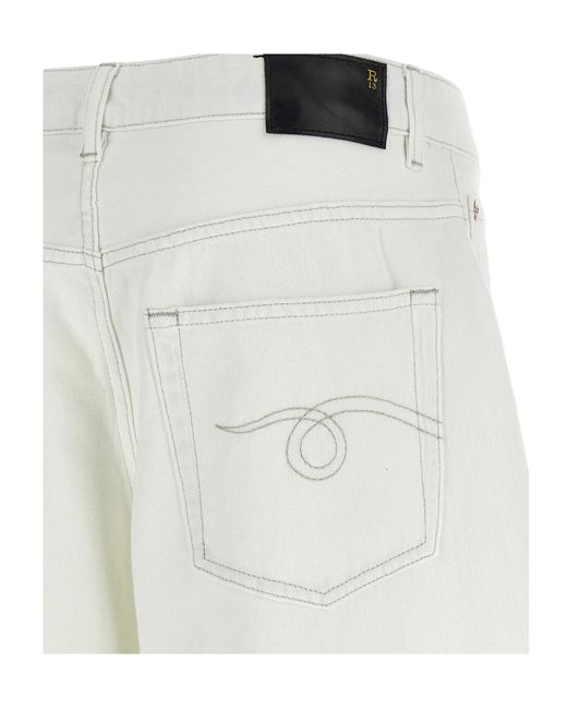 R13 White Belt Loop Jeans