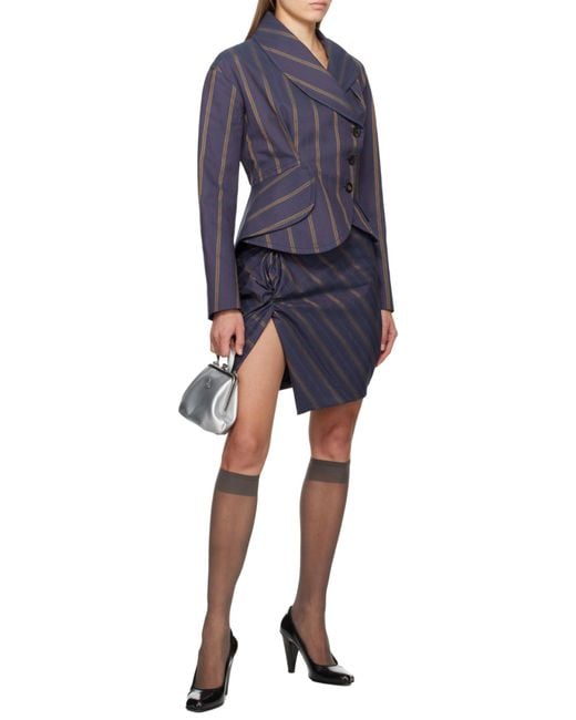 Vivienne Westwood Blue Striped Button-Up Jacket