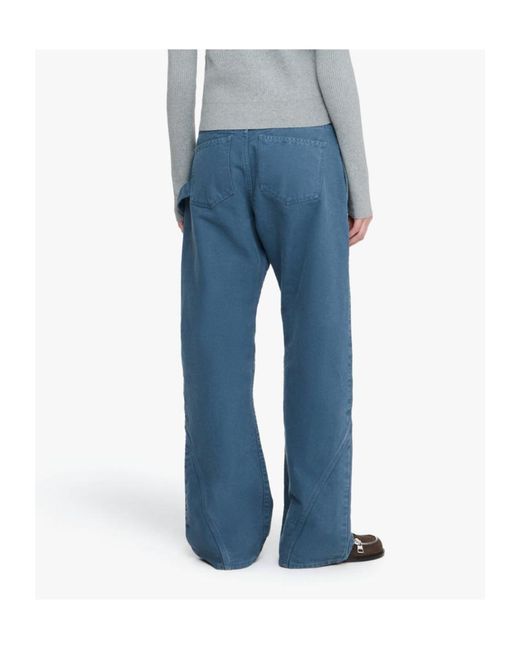 J.W. Anderson Blue Jw Anderson Twisted Wide Leg Workwear Jeans