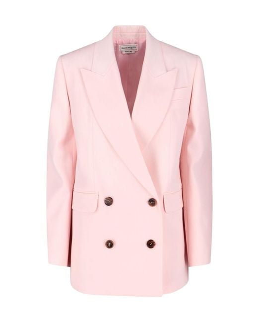 McQueen Pink Double Breasted Blazer