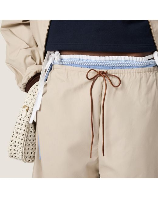 Miu Miu Natural Panama Bermuda Shorts