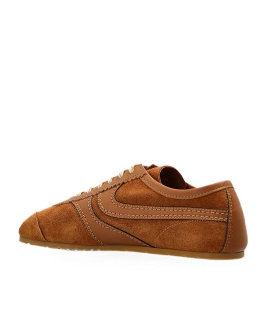 Dries Van Noten Brown Round-Toe Lace-Up Sneakers