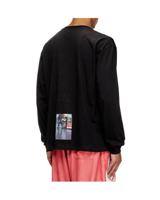 DIESEL Black T-Boxt-Ls-T5 Graphic-Print Long-Sleeve T-Shirt for men