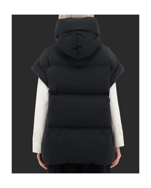 Herno Black Short-Sleeved High-Neck Down Jacket