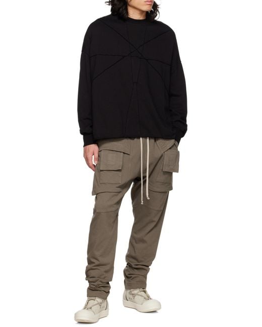 Rick Owens Black Drkshdw Stitch-Detail Sweatshirt for men