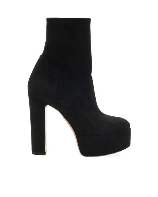 Casadei Black Patty Platform Ankle Boots