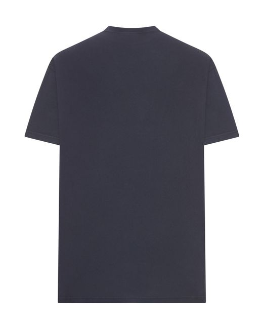 Balenciaga Blue Logo Printed Round-Neck T-Shirt for men