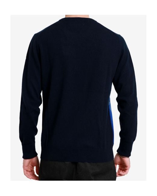 Ballantyne Blue Diamond-Printed Round Neck Jumper for men