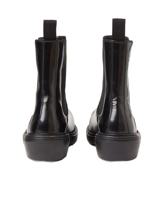 Bottega Veneta Black Fireman Chelsea Ankle Boots