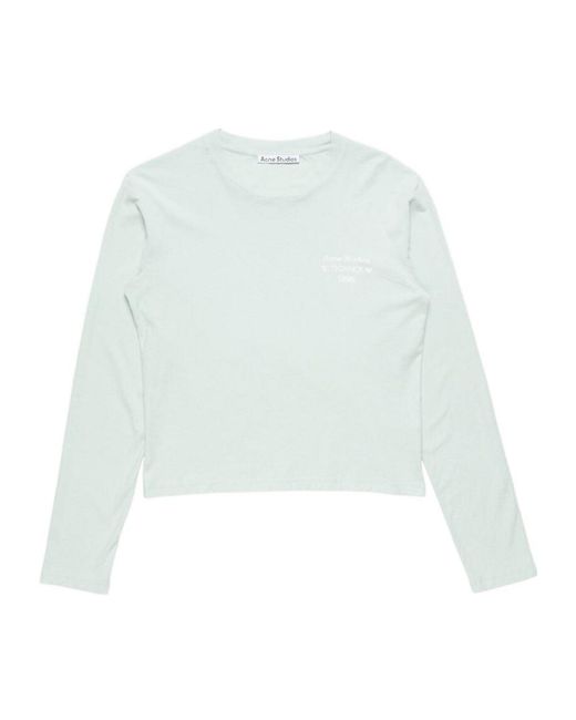 Acne White Longsleeve Logo T-Shirt