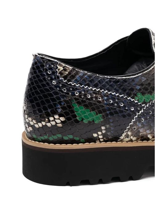 Hogan Black Snakeskin Platform Brogue Boots