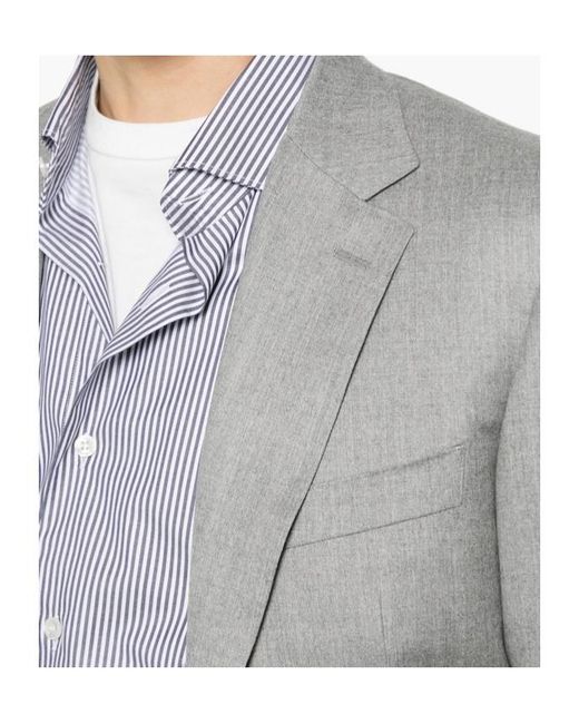Canali Gray Long-Sleeved Suit Jacket for men