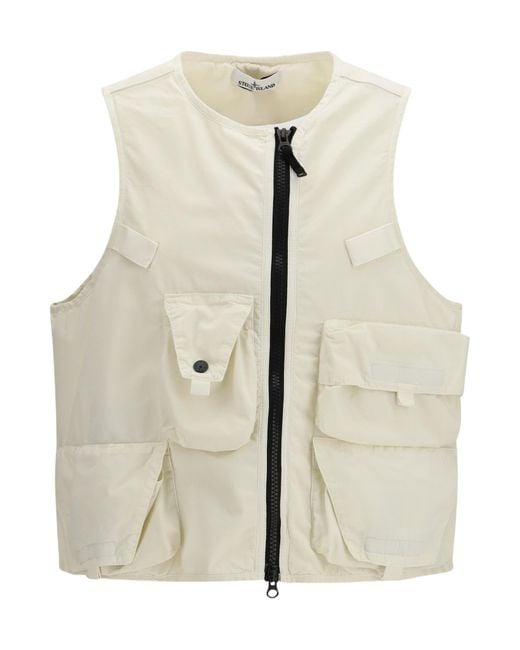 Stone Island Natural Micro Ripstop Utility Vest for men