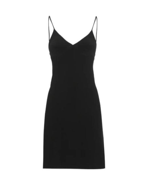Norma Kamali Black V-Neck Slip Dress