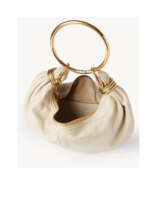 Chloé White Chloé Bracelet Zip-Detailed Small Hobo Bag
