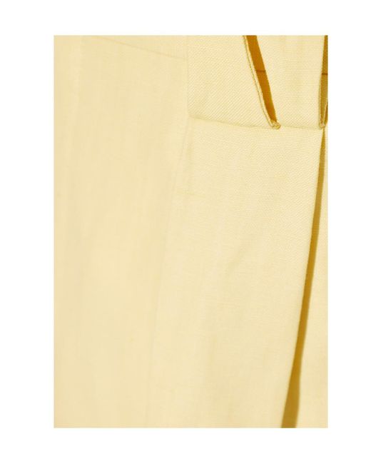 Versace Yellow Pleated Tailored Trousers for men