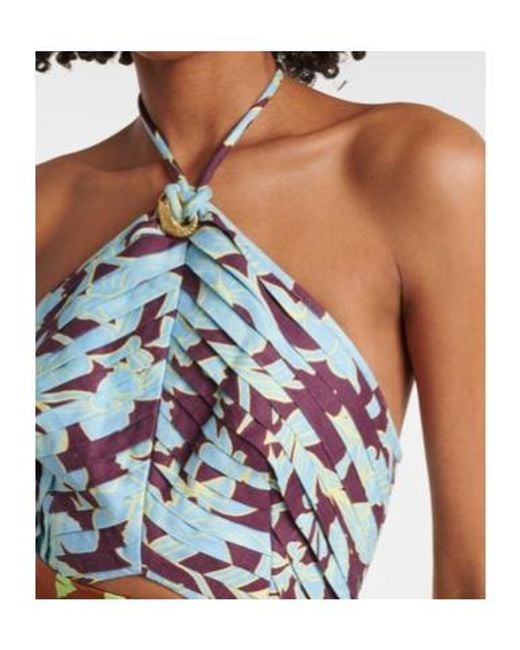ALÉMAIS White Poppy Printed Halterneck Minidress