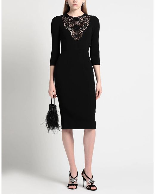 Dolce & Gabbana Black Lace Spliced Fitted Dress