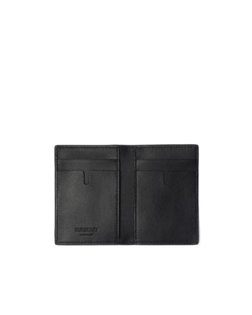 Burberry Black Ekd Folding Card Case for men