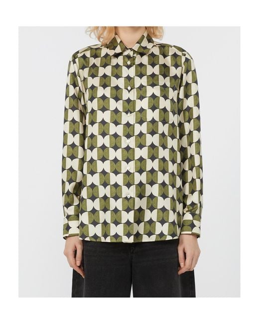 Weekend by Maxmara Green Printed Twill Shirt